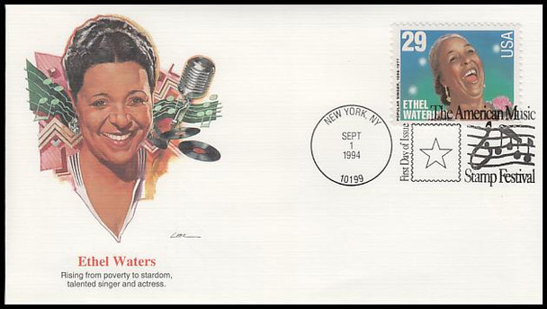 2849 - 2853 / 29c Popular Singers Set of 5 Fleetwood 1994 FDCs