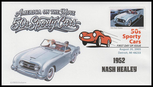 3931 - 3935 / 37c Sporty Cars of the 50's 2005 Set of 5 Digital Color Postmark FDCO Exclusive First Day Covers