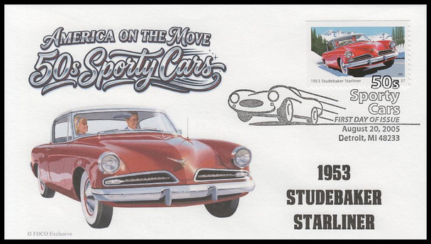 3931 - 3935 / 37c Sporty Cars of the 50's 2005 Set of 5 FDCO Exclusive First Day Covers