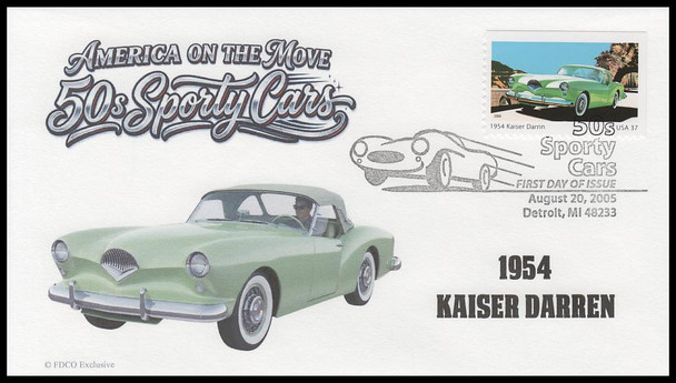3931 - 3935 / 37c Sporty Cars of the 50's 2005 Set of 5 FDCO Exclusive First Day Covers