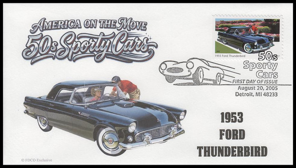 3931 - 3935 / 37c Sporty Cars of the 50's 2005 Set of 5 FDCO Exclusive First Day Covers