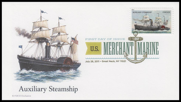 4548 - 4551 / 44c U.S. Merchant Marines 2011 Digital Color Postmark (DCP) Set of 4 FDCO Exclusive FDCs