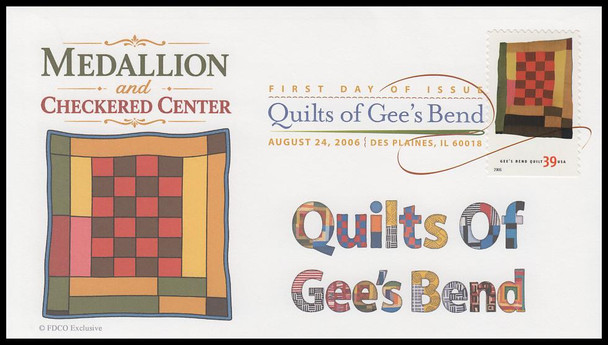 4089 - 4098 / 39c Gee's Bend Quilts 2006 Set of 10 Digital Color Postmark ( DCP ) FDCO Exclusive FDCs