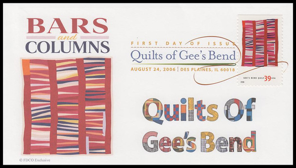 4089 - 4098 / 39c Gee's Bend Quilts 2006 Set of 10 Digital Color Postmark ( DCP ) FDCO Exclusive FDCs