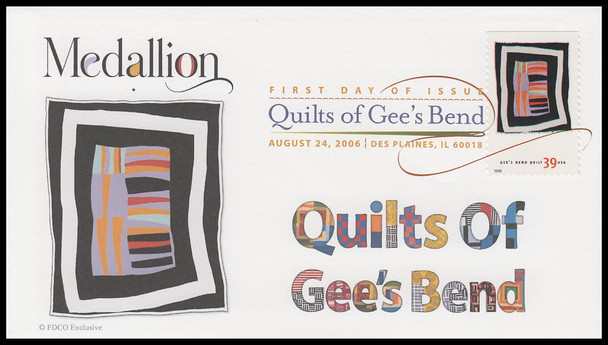 4089 - 4098 / 39c Gee's Bend Quilts 2006 Set of 10 Digital Color Postmark ( DCP ) FDCO Exclusive FDCs
