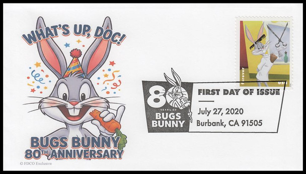 5494 - 5503 / 55c Bugs Bunny 2020 Set of 10 FDCO Exclusive FDCs