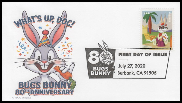5494 - 5503 / 55c Bugs Bunny 2020 Set of 10 FDCO Exclusive FDCs