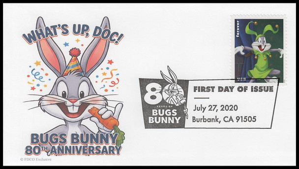 5494 - 5503 / 55c Bugs Bunny 2020 Set of 10 FDCO Exclusive FDCs