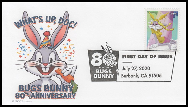 5494 - 5503 / 55c Bugs Bunny 2020 Set of 10 FDCO Exclusive FDCs