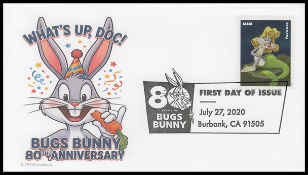 5494 - 5503 / 55c Bugs Bunny 2020 Set of 10 FDCO Exclusive FDCs