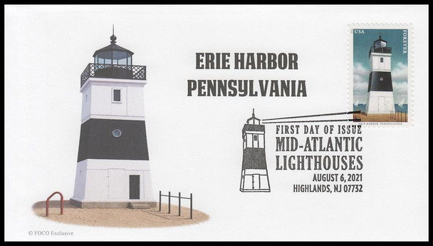 5621 - 5625 / 55c Mid-Atlantic Lighthouses 2021 Set of 5 FDCO Exclusive First Day Covers
