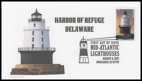 5621 - 5625 / 55c Mid-Atlantic Lighthouses 2021 Set of 5 FDCO Exclusive First Day Covers