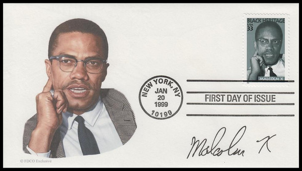 3273 / 33c Malcolm X : Civil Rights Leader : Black Heritage 1999 FDCO Exclusive First Day Cover