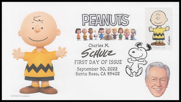 5726a - j / 60c Charles Schulz : Peanuts 2022 Set of 10 FDCO Exclusive First Day Covers
