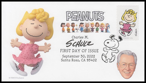 5726a - j / 60c Charles Schulz : Peanuts 2022 Set of 10 FDCO Exclusive First Day Covers