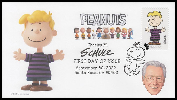 5726a - j / 60c Charles Schulz : Peanuts 2022 Set of 10 FDCO Exclusive First Day Covers