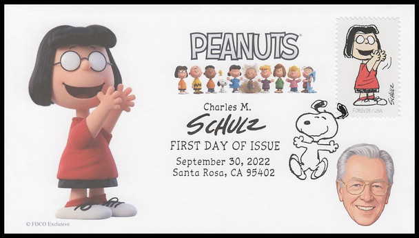 5726a - j / 60c Charles Schulz : Peanuts 2022 Set of 10 FDCO Exclusive First Day Covers