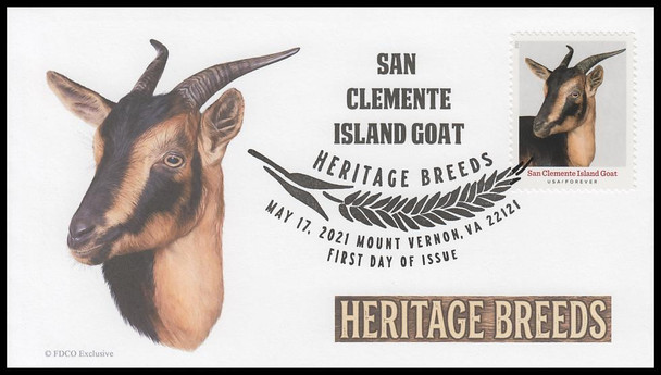 5583 - 5592 / 55c Heritage Breeds 2021 Set of 10 FDCO Exclusive First Day Covers