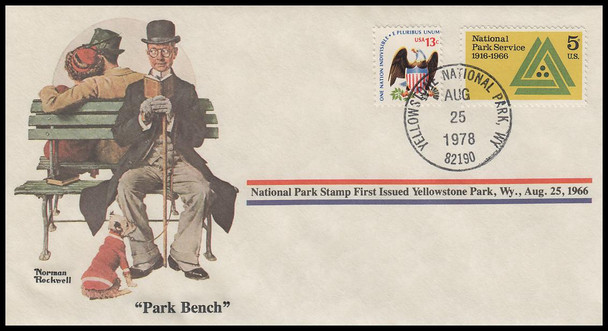Park Bench : Norman Rockwell 1978 PCS Commemorative Cover