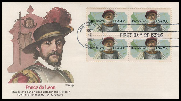 2024 / 20c Ponce de Leon Block 1982 Fleetwood First Day Cover
