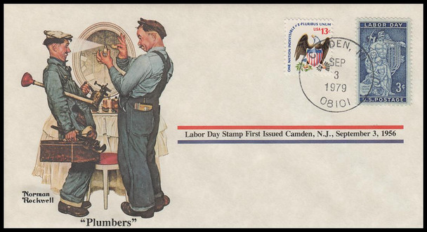 Plumbers : Norman Rockwell 1979 PCS Commemorative Cover