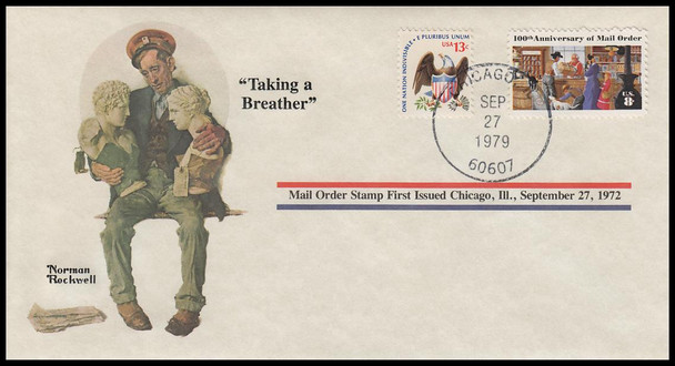 Taking A Breather : Norman Rockwell 1979 PCS Commemorative Cover