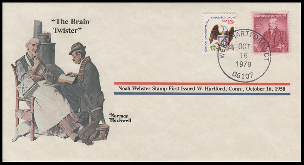 The Brain Twister : Norman Rockwell 1979 PCS Commemorative Cover