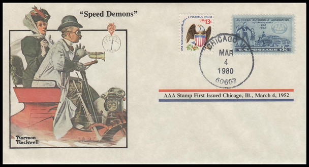 Speed Demons : Norman Rockwell 1980 PCS Commemorative Cover