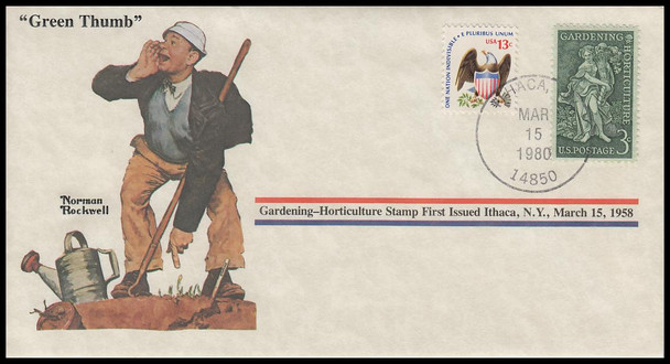 Green Thumb : Norman Rockwell 1980 PCS Commemorative Cover