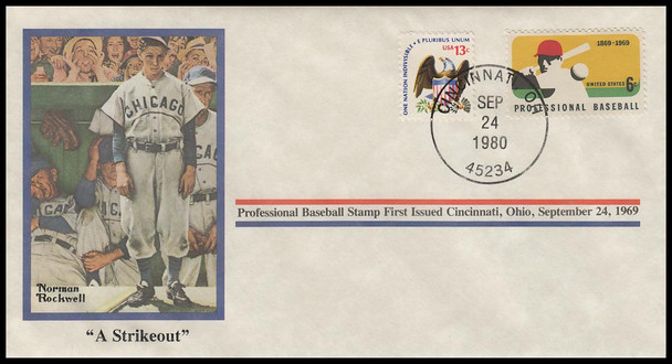 A Strikeout : Norman Rockwell 1980 PCS Commemorative Cover