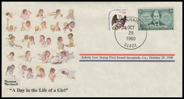 A Day in the Life of a Girl : Norman Rockwell 1980 PCS Commemorative Cover