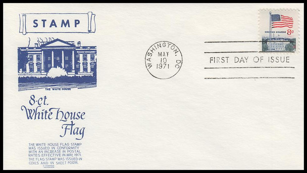 1338F / 8c Flag & White House, Huck Press 1971 Anderson First Day Cover