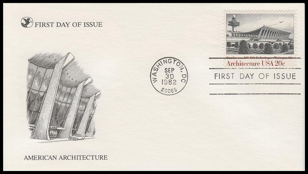 2019 - 2022 / 20c American Architecture 1982 Set of 4 Reader's Digest FDCs