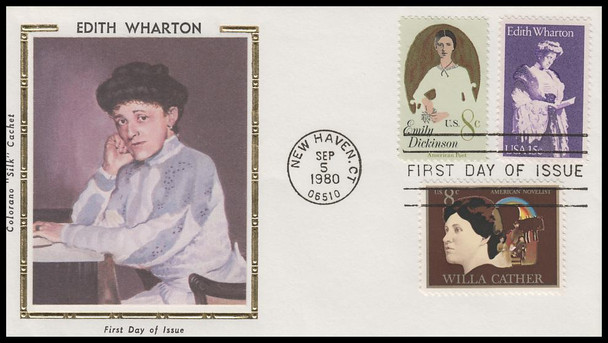 1832 / 15c Edith Wharton Combo 1980 Colorano Silk First Day Cover