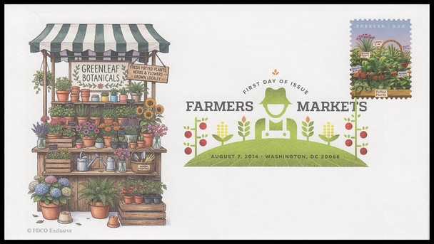 4912 - 4915 / 49c Farmers Market 2014 Set of 4 Digital Color Postmark (DCP) FDCO Exclusive FDCs