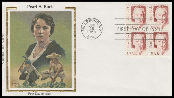 1848 / 5c Pearl Buck 1983 Colorano Silk First Day Cover