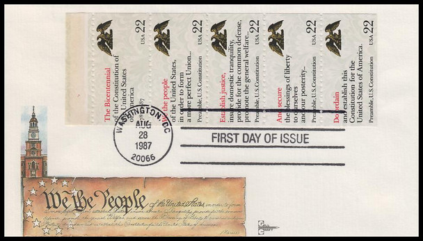 2359a / Drafting of the Constitution Booklet Pane 1987 Gill Craft First Day Cover #2