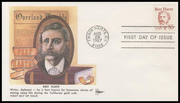 2196 / $5 Bret Harte 1987 Gill Craft First Day Cover
