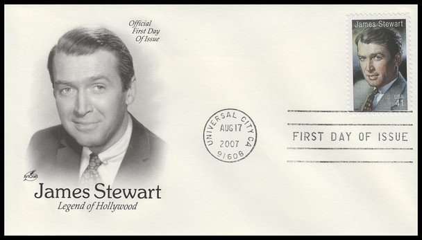 4197 / 41c James Stewart : Jimmy Stewart : Legends of Hollywood 2007 Artcraft First Day Cover