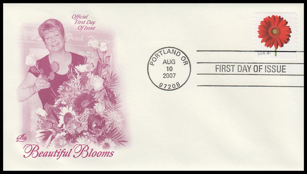 4166 - 4175 / 41c Beautiful Blooms Coil 2007 Set of 10 Artcraft First Day Covers
