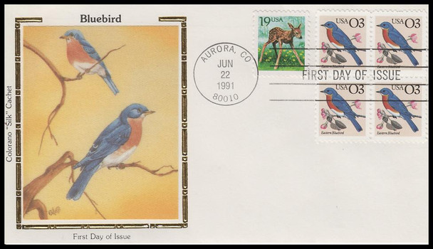 2478 / 1c Eastern Bluebird 1991 Colorano Silk First Day Cover