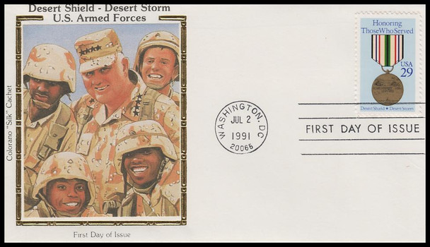 2551 / 29c Desert Storm 1991 Colorano Silk First Day Cover
