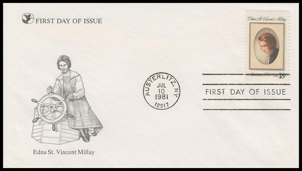 1926 / 18c Edna St. Vincent Millay  1981 Reader's Digest First Day Cover