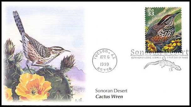 3293a-j / 33c Sonoran Desert : Nature of America Series Set of 10 Fleetwood 1999 FDCs