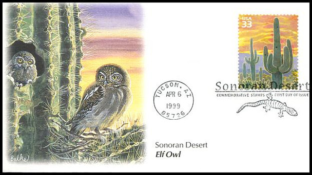 3293a-j / 33c Sonoran Desert : Nature of America Series Set of 10 Fleetwood 1999 FDCs