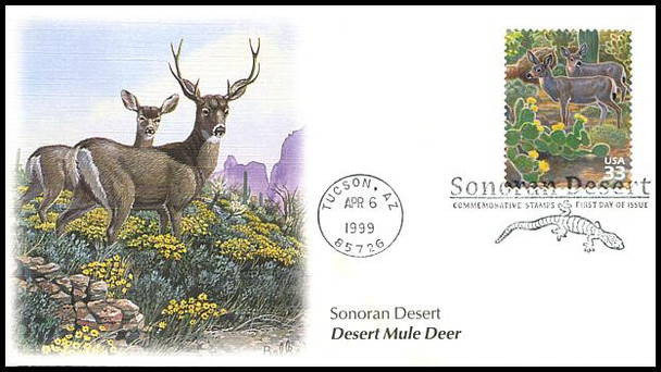 3293a-j / 33c Sonoran Desert : Nature of America Series Set of 10 Fleetwood 1999 FDCs