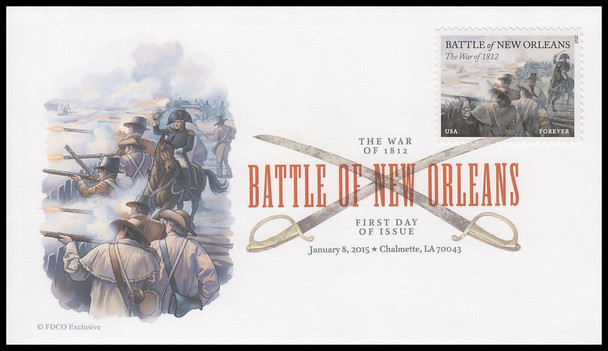 4952 / 49c War of 1812 : Battle of New Orleans 2015 Digital Color Postmark FDCO Exclusive FDC