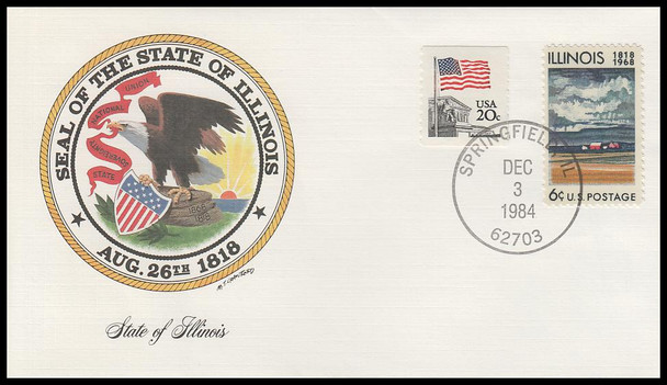 Illinois State Seal 1984 Fleetwood Commemorative Cover