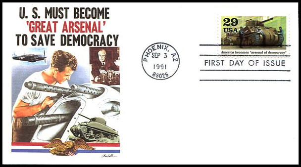 2559a - j / 1941 : " A World at War " Set of 10 : World War II / WWII Series 1991 Fleetwood FDCs