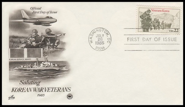 2152 / 22c Korean War Veterans Artcraft / PCS 1985 First Day Cover